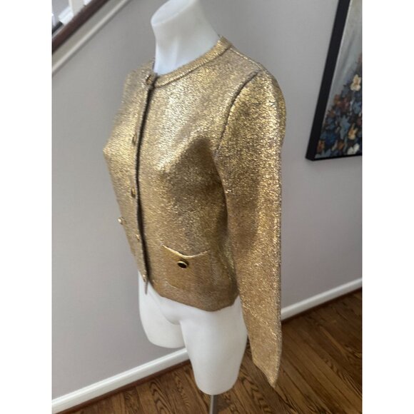 Zara Gold Cardigan Sweater with Cropped Fit - Picture 5 of 7
